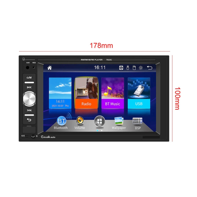 7622C 6.2 inch Dual Spindle HD Car Universal MP5 Carplay Player, Style: Standard+AHD Camera - In Car by buy2fix | Online Shopping UK | buy2fix