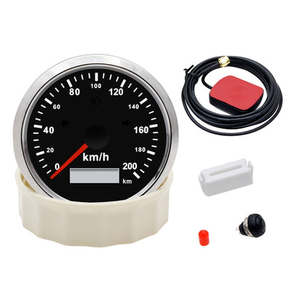 TNG85 200KM Car Motorcycle GPS Speed Odometer With Alarm(Silver Frame With White Background) - In Car by buy2fix | Online Shopping UK | buy2fix