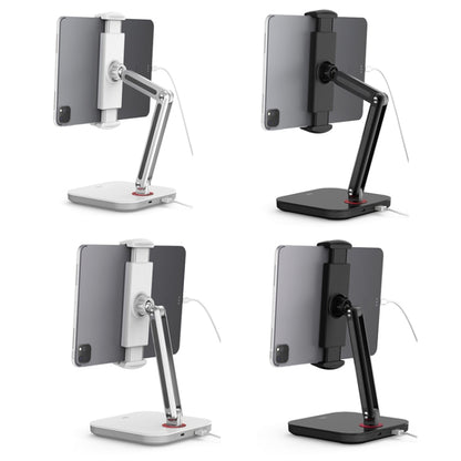 SSKY X38 Desktop Phone Tablet Stand Folding Online Classes Support, Style: Single Arm Charging Version (White) - Desktop Holder by SSKY | Online Shopping UK | buy2fix