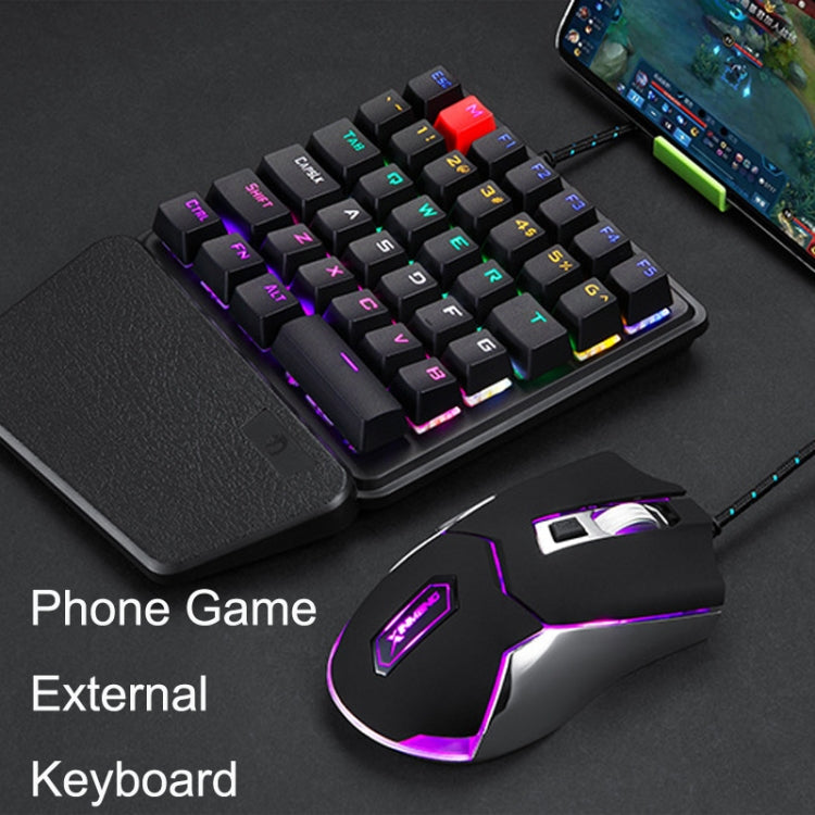 XINMENG K106 36 Keys Single-hand Keyboard Phone Game External Keyboard, Cable Length: 1.5m(Black) - Mini Keyboard by XINMENG | Online Shopping UK | buy2fix