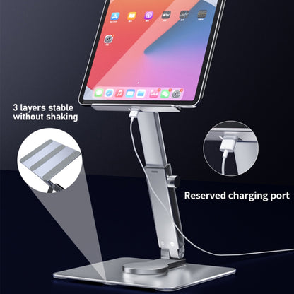 JUNDNE H06 Desktop Folding Phone Stand Portable Telescopic Rotary Tablet Stand(Silver) - Computer & Networking by JUNDNE | Online Shopping UK | buy2fix