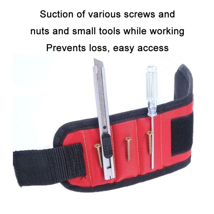 Electric Woodworking Multifunctional Powerful Magnetic Wrist Strap, Style: Three Rows Black - Others by buy2fix | Online Shopping UK | buy2fix