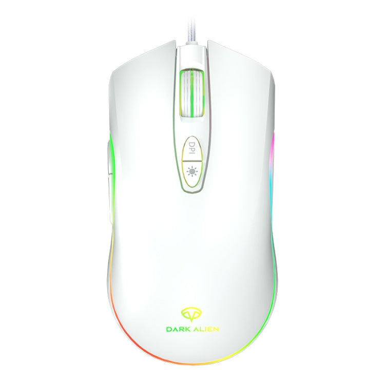 Dark Alien V600 7 Keys Office Computer Business Mouse, Cable Length: 1.42m(White) - Wired Mice by Dark Alien | Online Shopping UK | buy2fix