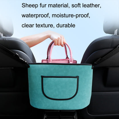 DE RAN FU Car Seat Storage Bag Chair Back Fur Leather Storage Bag(Blue) - In Car by DE RAN FU | Online Shopping UK | buy2fix