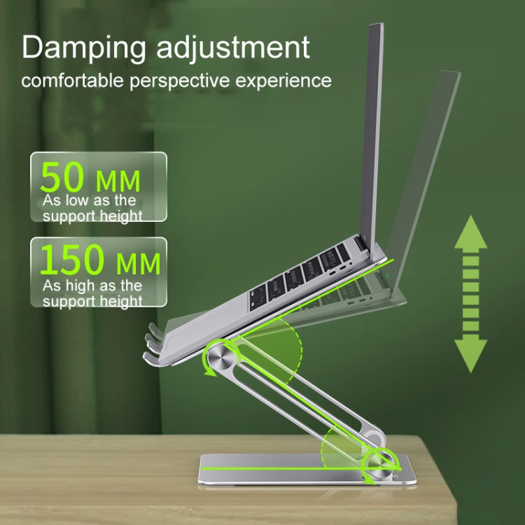 Aluminum Laptop Tablet Stand Foldable Elevated Cooling Rack,Style: Fan Blade Gray - Computer & Networking by buy2fix | Online Shopping UK | buy2fix