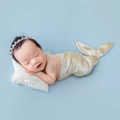 Newborn Photography Clothing Mermaid Modeling Jumpsuit + Headdress Set(Pink) - Camera Accessories by buy2fix | Online Shopping UK | buy2fix