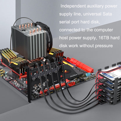 PCIE X1 To 16 Ports SATA3.0 Rotary Card Computer Desktop Solid State Hard Disk - Add-on Cards by buy2fix | Online Shopping UK | buy2fix