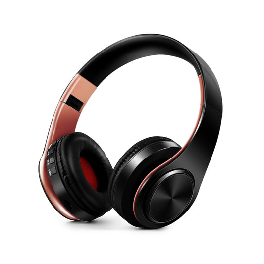 LPT660 Bluetooth Wireless Headset HIFI Stereo Sports Headphones(Black+Rose Gold) - Apple Accessories by buy2fix | Online Shopping UK | buy2fix