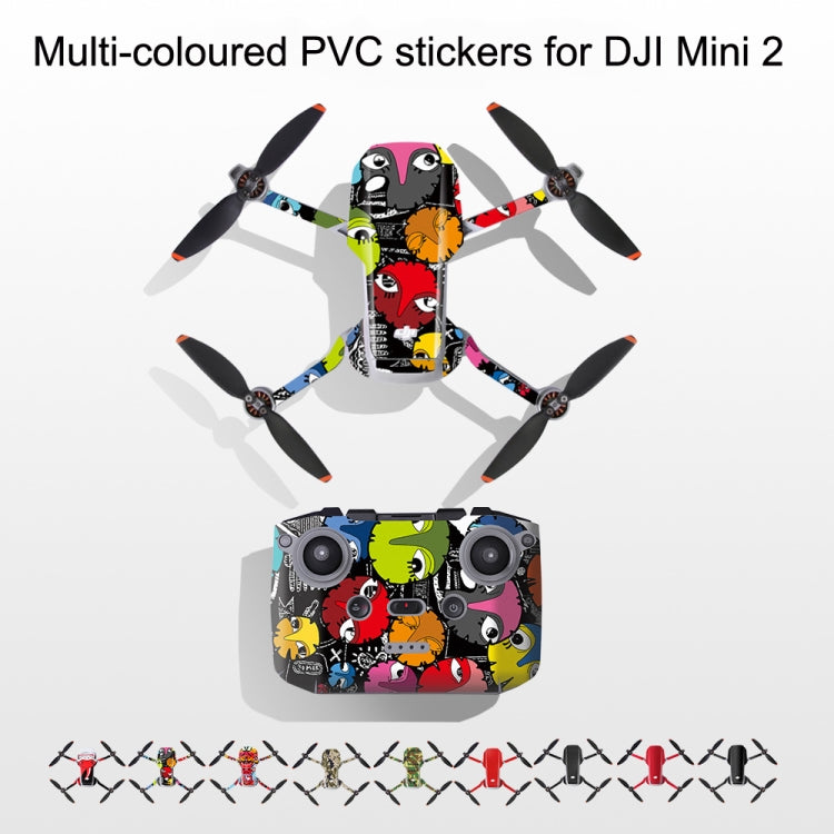 Sunnylife MM2-TZ452 For DJI Mini 2 Waterproof PVC Drone Body + Arm + Remote Control Decorative Protective Stickers Set(Drawing Red) - DJI & GoPro Accessories by Sunnylife | Online Shopping UK | buy2fix