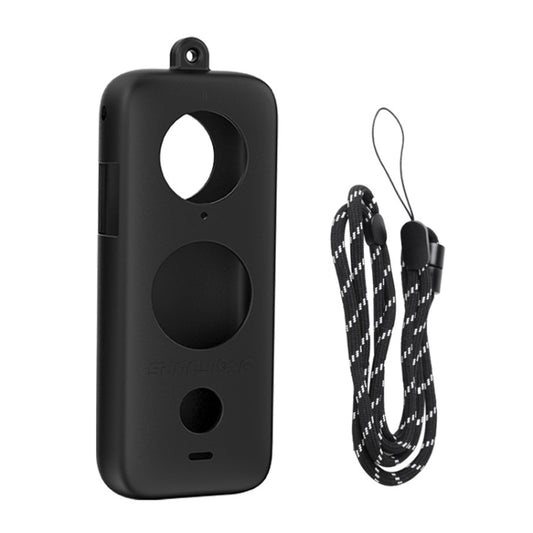 For Insta360 One X2 Sunnylife ST-Q9420 Silicone Protective Case Black Body Case+Lanyard Rope - DJI & GoPro Accessories by Sunnylife | Online Shopping UK | buy2fix