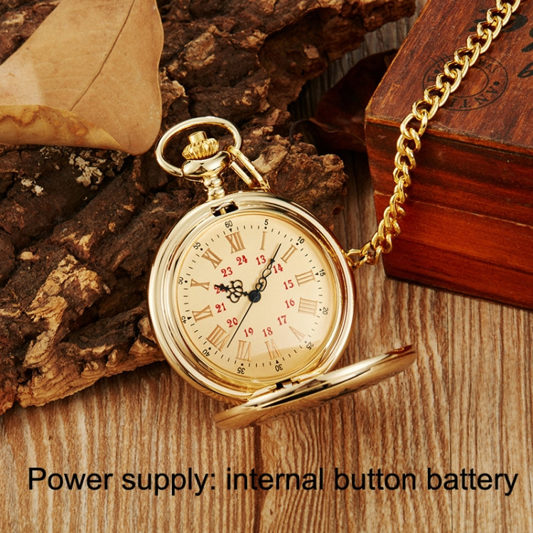 Engraved Vintage Commemorative Quartz Pocket Watch Round Watch, Style: Forever (Black) - Necklace Watch Watches by buy2fix | Online Shopping UK | buy2fix