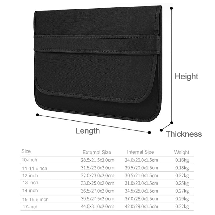 14 Inch Neoprene Laptop Lining Bag Horizontal Section Flap Clutch Bag(Black) - 14.1 inch by buy2fix | Online Shopping UK | buy2fix