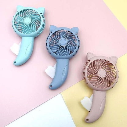 3pcs BY36 Cartoon Cat Ears Handheld Fan Manual Press No Battery(Color Random Delivery) - Consumer Electronics by buy2fix | Online Shopping UK | buy2fix