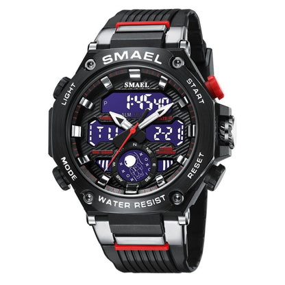 SMAEL 8069 Outdoor Multifunctional Waterproof Sports Alloy Luminous Watch(Black) - LED Digital Watches by SMAEL | Online Shopping UK | buy2fix