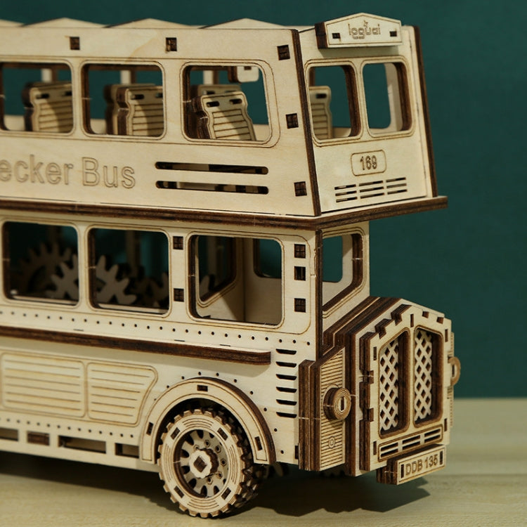 Double Decker Bus 3D Wooden Puzzle Toys DIY Handmade Ornaments - Puzzle Toys by buy2fix | Online Shopping UK | buy2fix