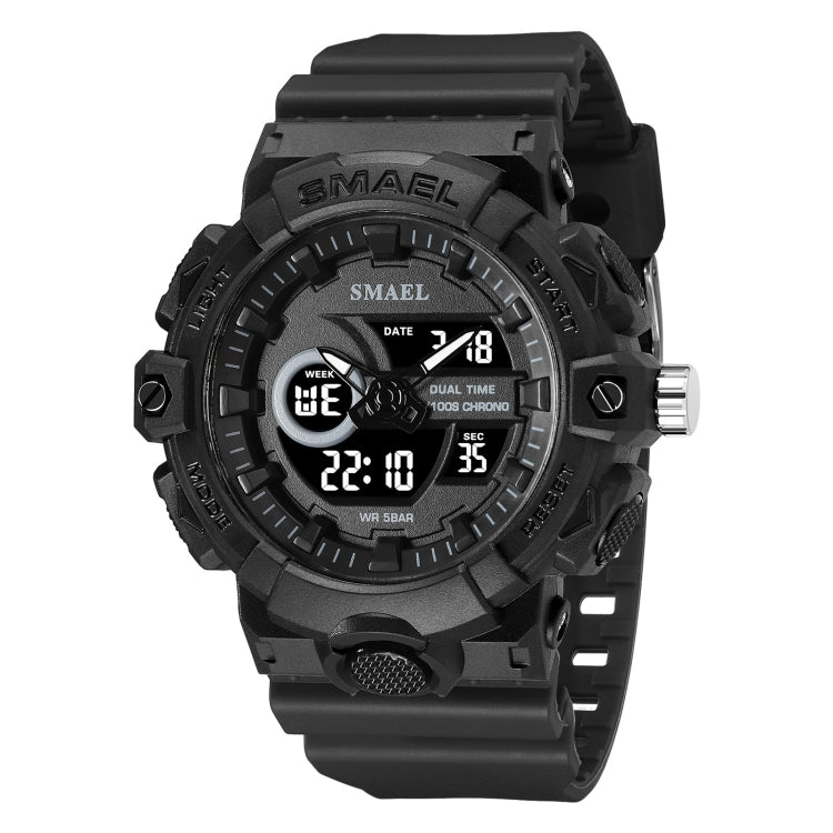 SMAEL 8081 Multifunctional Waterproof Luminous Numeric Digital Dual Display Outdoor Sports Watch(Black) - LED Digital Watches by SMAEL | Online Shopping UK | buy2fix