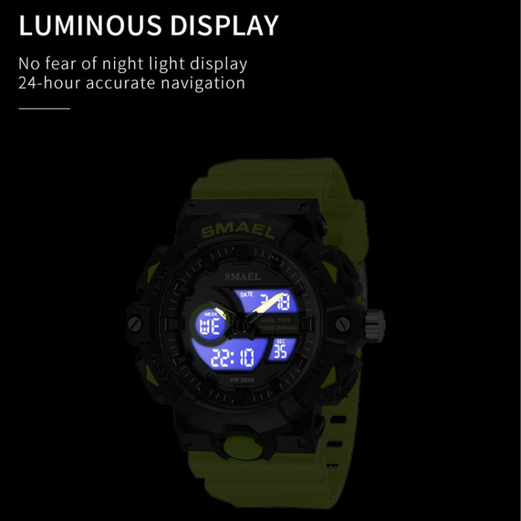 SMAEL 8081 Multifunctional Waterproof Luminous Numeric Digital Dual Display Outdoor Sports Watch(Black White) - LED Digital Watches by SMAEL | Online Shopping UK | buy2fix