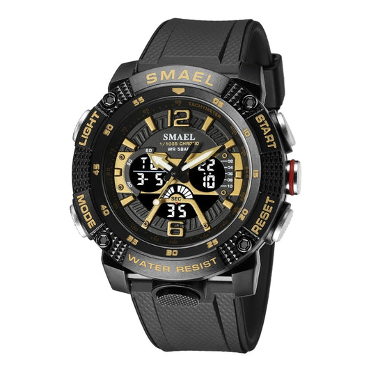 SMAEL 8058 Outdoor Sports Multifunctional Waterproof Electronics Watch(Black gold) - Sport Watches by SMAEL | Online Shopping UK | buy2fix