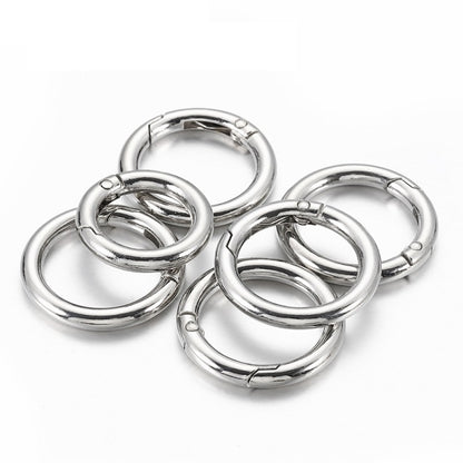 20pcs Zinc Alloy Spring Ring Metal Open Bag Webbing Keychain, Specification: 1 inch Silver - In Car by buy2fix | Online Shopping UK | buy2fix