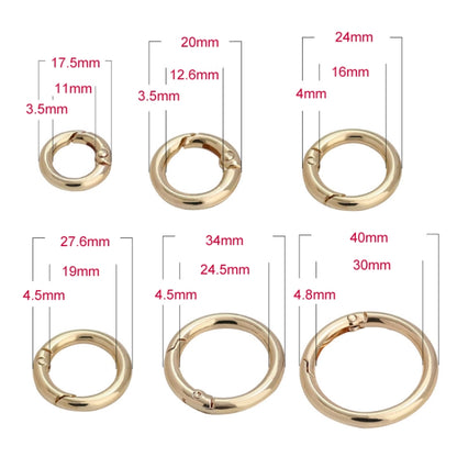 20pcs Zinc Alloy Spring Ring Metal Open Bag Webbing Keychain, Specification: Inch 2 Silver - In Car by buy2fix | Online Shopping UK | buy2fix