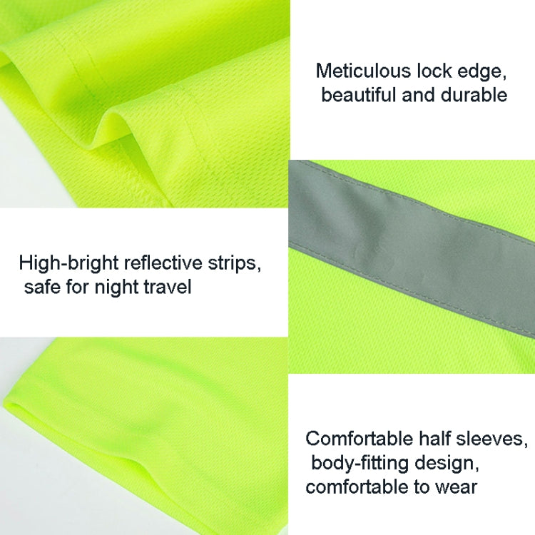 Reflective Quick-drying T-shirt Lapel Short-sleeved Safety Work Shirt, Size: XXL(Fluorescent Yellow) - Workplace Safety Supplies by buy2fix | Online Shopping UK | buy2fix