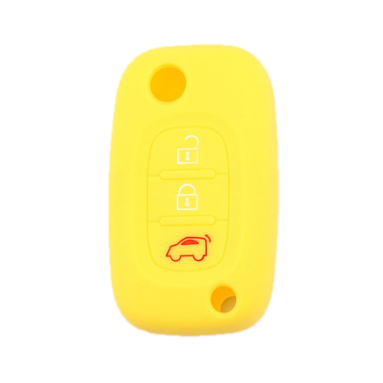 For Mercedes-Benz Smart Folding 2pcs 3 Button Silicone Key Case(Yellow) - In Car by buy2fix | Online Shopping UK | buy2fix