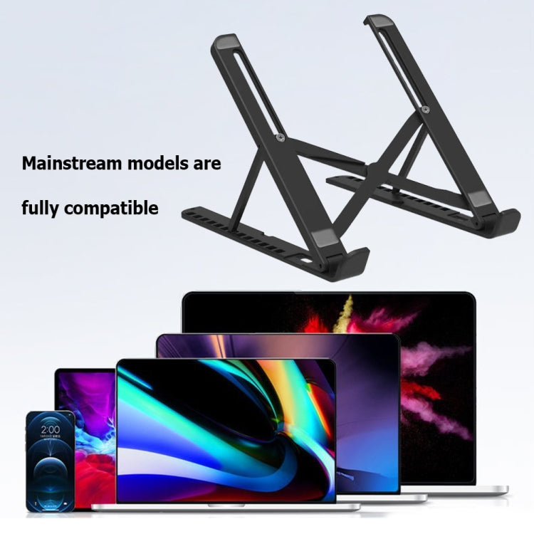 2 In 1 Laptop Mobile Phone Stand Heightening Cooling Stand(Black) -  by buy2fix | Online Shopping UK | buy2fix