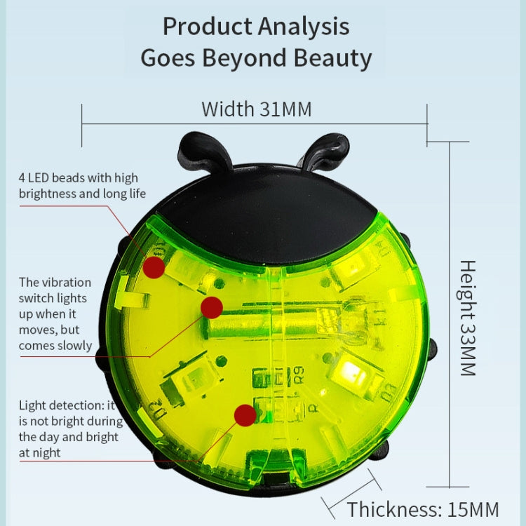 Ladybug Wheel Light Children Balance Bike Bicycle Hub Light, Color: Manual Green - Decorative Lights by buy2fix | Online Shopping UK | buy2fix