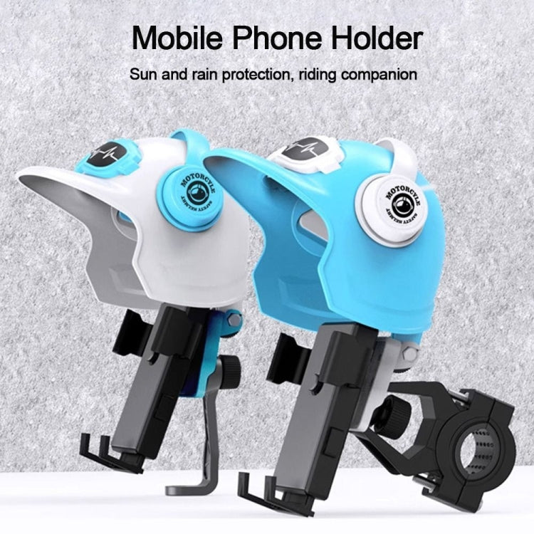 Small Helmet Sunscreen Phone Stand Bracket Motorcycle Mobile Phone Holder,Spec: Rearview Mirror White -  by buy2fix | Online Shopping UK | buy2fix