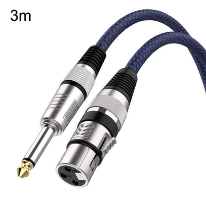 3m Blue and Black Net TRS 6.35mm Male To Caron Female Microphone XLR Balance Cable -  by buy2fix | Online Shopping UK | buy2fix