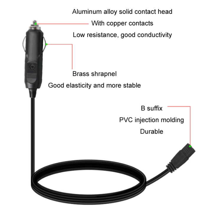 12V/24V Car Refrigerator Cable B Suffix Cigarette Lighter Plug Power Cord, Length: 5m With Switch -  by buy2fix | Online Shopping UK | buy2fix