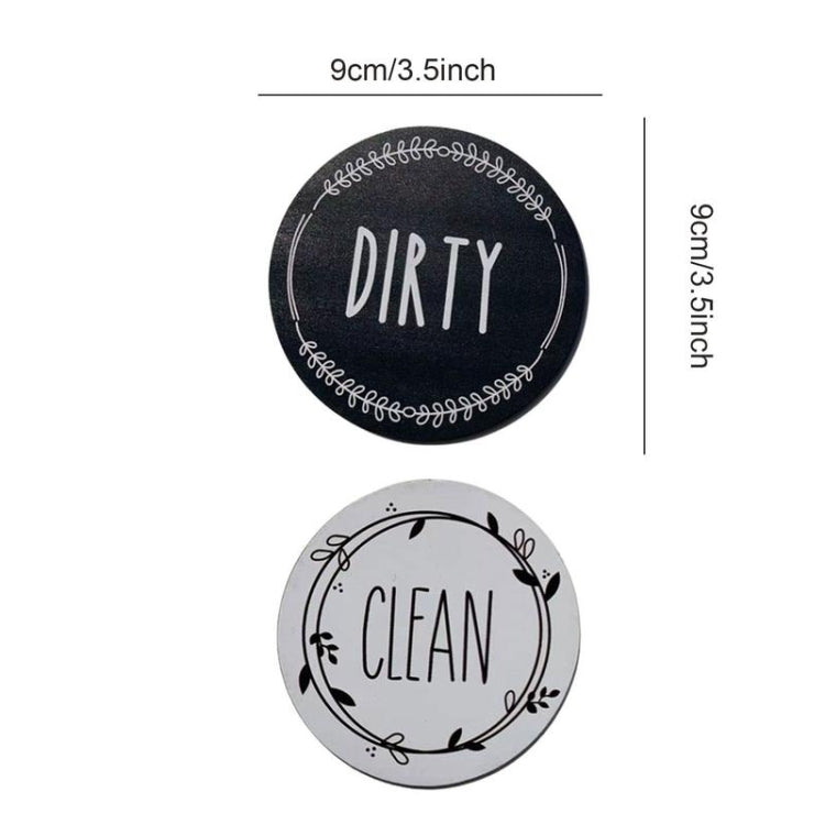 Dishwasher Round Magnet Clean Dirty Sign Double-Sided Dishwasher Magnet Cover(Gray White) - Dish Washers & Accessories by buy2fix | Online Shopping UK | buy2fix
