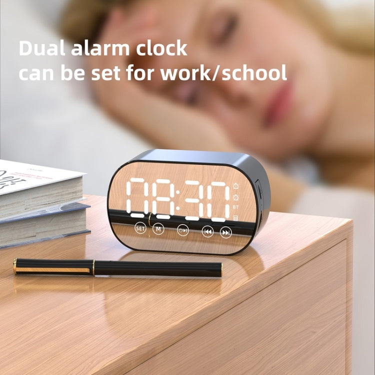 S15 Wireless Card Bluetooth Speaker Mini Alarm Clock(Black) - Mini Speaker by buy2fix | Online Shopping UK | buy2fix