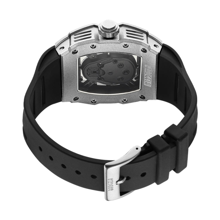 BAOGELA 224147 Wine Barrel Shaped Hollow Night Light Waterproof Sports Silicone Men Watch(Black Shell Black Belt) - Silicone Strap Watches by BAOGELA | Online Shopping UK | buy2fix