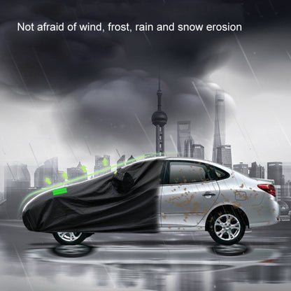 190T Silver Coated Cloth Car Rain Sun Protection Car Cover with Reflective Strip, Size: M -  by buy2fix | Online Shopping UK | buy2fix