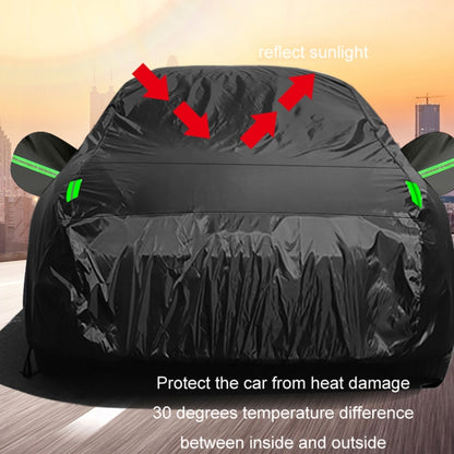 190T Silver Coated Cloth Car Rain Sun Protection Car Cover with Reflective Strip, Size: M -  by buy2fix | Online Shopping UK | buy2fix