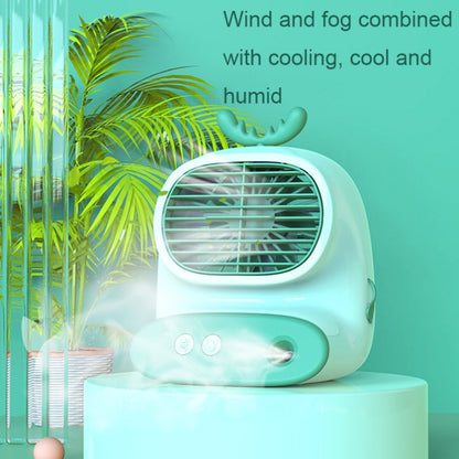 CS1319 Desktop Small Hydrating Spray Cartoon Fan Rechargeable Silent Humidifying Fan(Bunny Yellow) - Electric Fans by buy2fix | Online Shopping UK | buy2fix