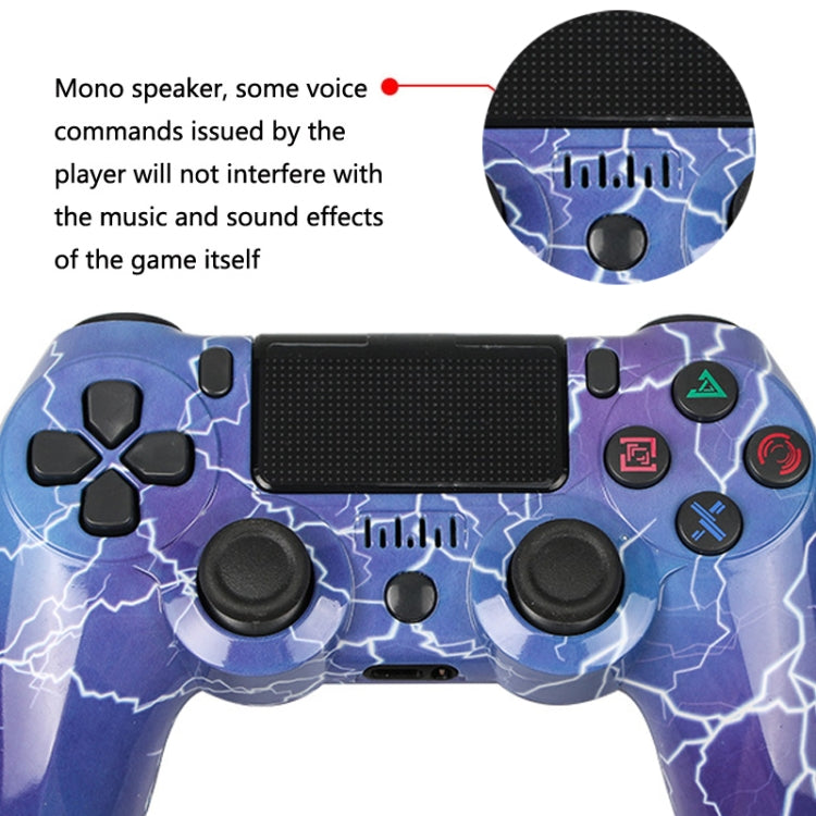 For PS4 Wireless Bluetooth Game Controller With Light Strip Dual Vibration Game Handle(Green Eye Skull) - Gamepads by buy2fix | Online Shopping UK | buy2fix