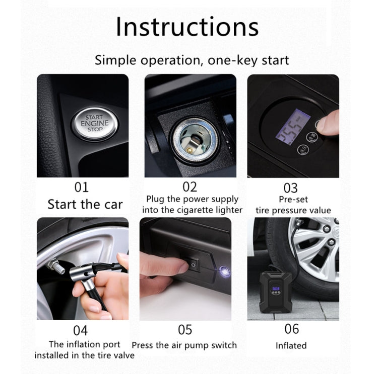 SUITU  ST-818  DC 12V Wired Car Air Pump Tire Inflator With LED Lighting Pointer Model - Inflatable Pump by SUITU | Online Shopping UK | buy2fix