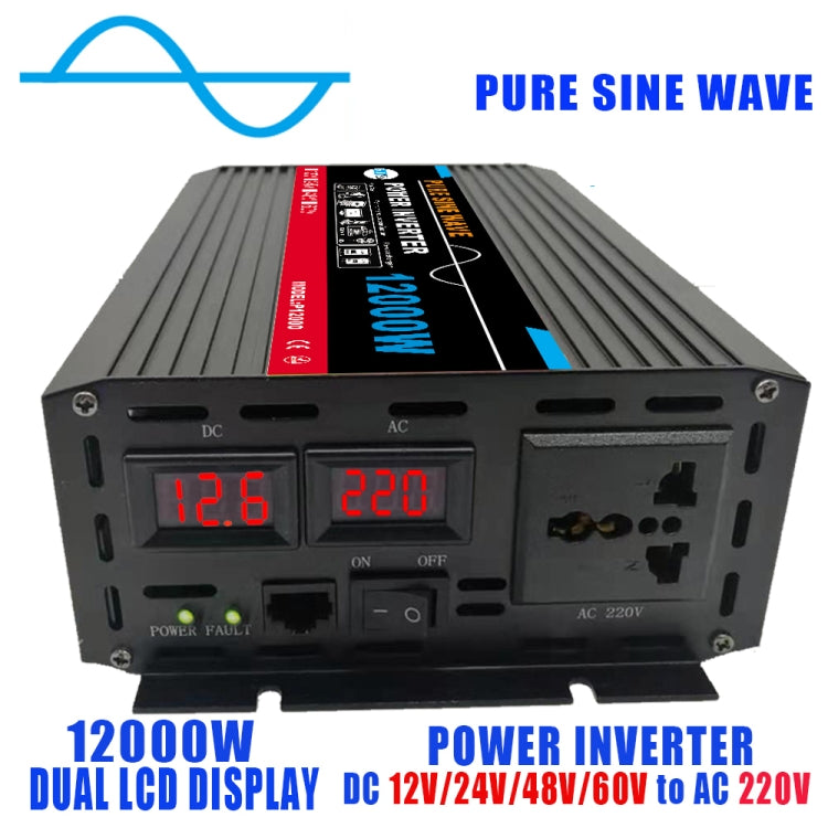 12000W 60V to 220V High Power Car Pure Sine Wave Inverter Power Converter - Pure Sine Wave by buy2fix | Online Shopping UK | buy2fix