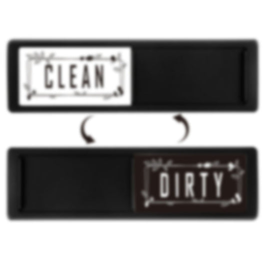 Dishwasher Magnet Clean Dirty Sign Double-Sided Refrigerator Magnet(Black Leaf) - Dish Washers & Accessories by buy2fix | Online Shopping UK | buy2fix
