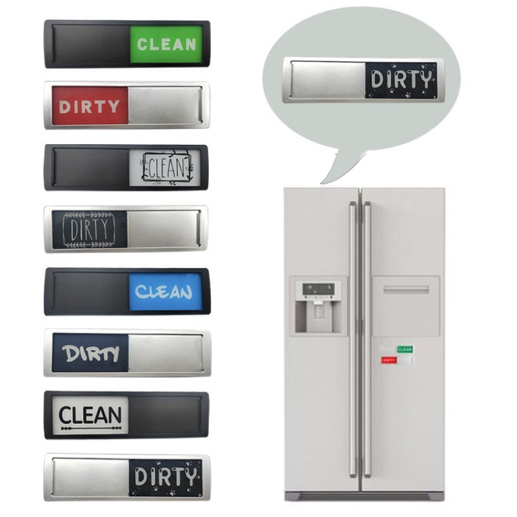 Dishwasher Magnet Clean Dirty Sign Double-Sided Refrigerator Magnet(Silver Gray White) - Dish Washers & Accessories by buy2fix | Online Shopping UK | buy2fix