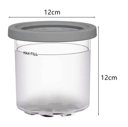 For Ninja NC299AMZ NC300 Ice Cream Storage Containers with Lids, Speci: 4 Cups+Spoon - Kitchen Machine Accessories by buy2fix | Online Shopping UK | buy2fix