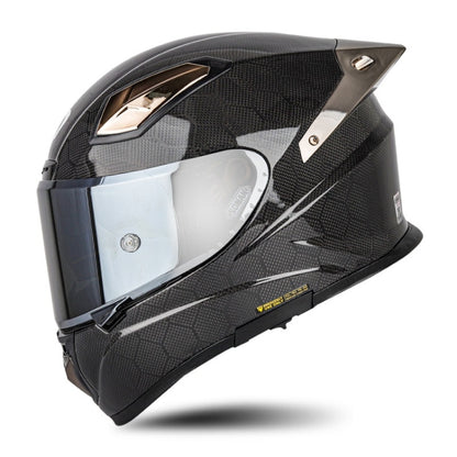 SOMAN Four Seasons Full Cover Motorcycle Helmet, Size: XL(Snake Carbon Fiber Silver) - Helmets by SOMAN | Online Shopping UK | buy2fix