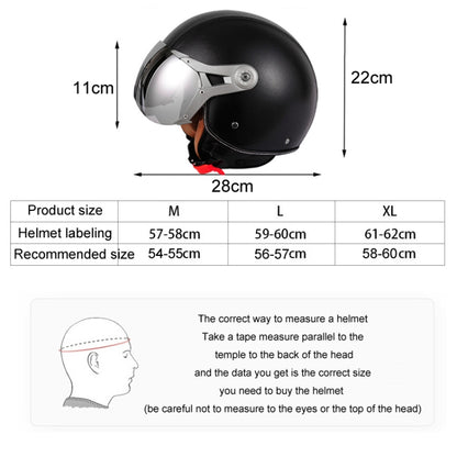 GXT Electric Vehicle Half Cover Four Seasons Retro Helmet, Size: L(Black White) - Helmets by GXT | Online Shopping UK | buy2fix