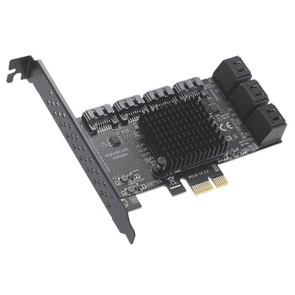 PCIE 1X To 10 Port  SATA 3.0 Adapter Expansion Card ASMedia ASM1166 Converter - Add-on Cards by buy2fix | Online Shopping UK | buy2fix