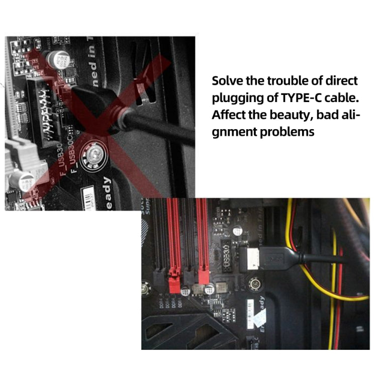 2pcs USB3.1 Type-E Computer Motherboard Interface 90 Degrees Elbow Front Type-C Adapter(PH74A) - Cable & Adapters by buy2fix | Online Shopping UK | buy2fix