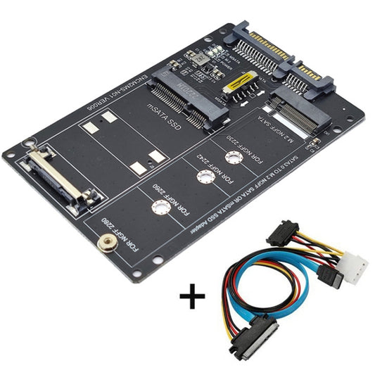 SATA 22PIN To MSATA Or M.2 NGFF SATA Card 2 In 1 SSD Converter Card With SATA 22pin Cable - Add-on Cards by buy2fix | Online Shopping UK | buy2fix