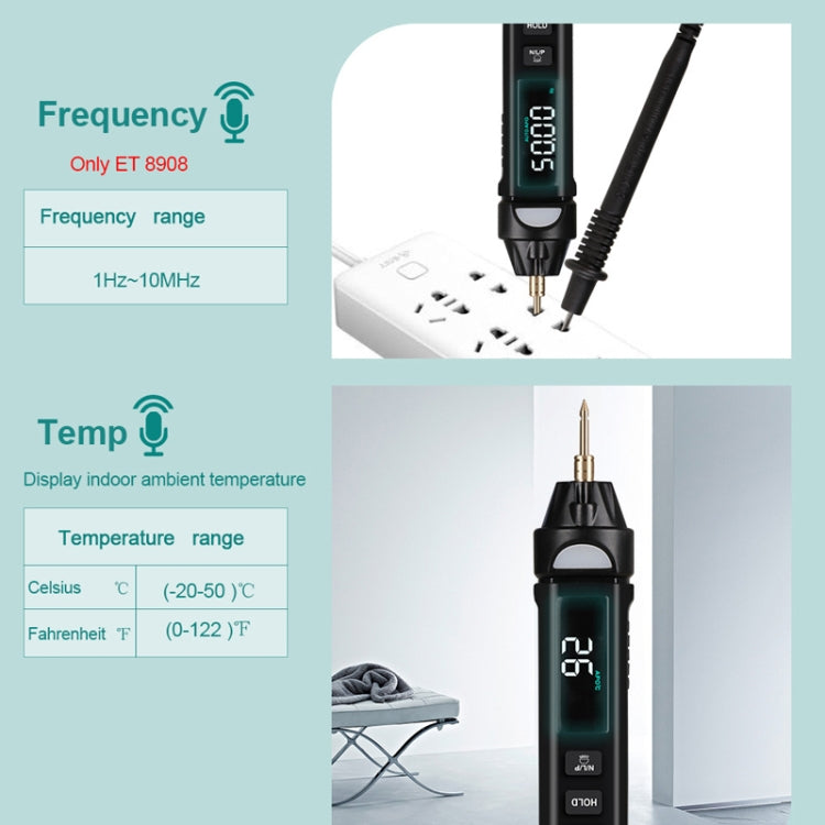 WinAPEX  ET8908  Digital Multimeter Voltage Test Pen Capacitance Meter Diode NVC Tester - Digital Multimeter by WinAPEX | Online Shopping UK | buy2fix