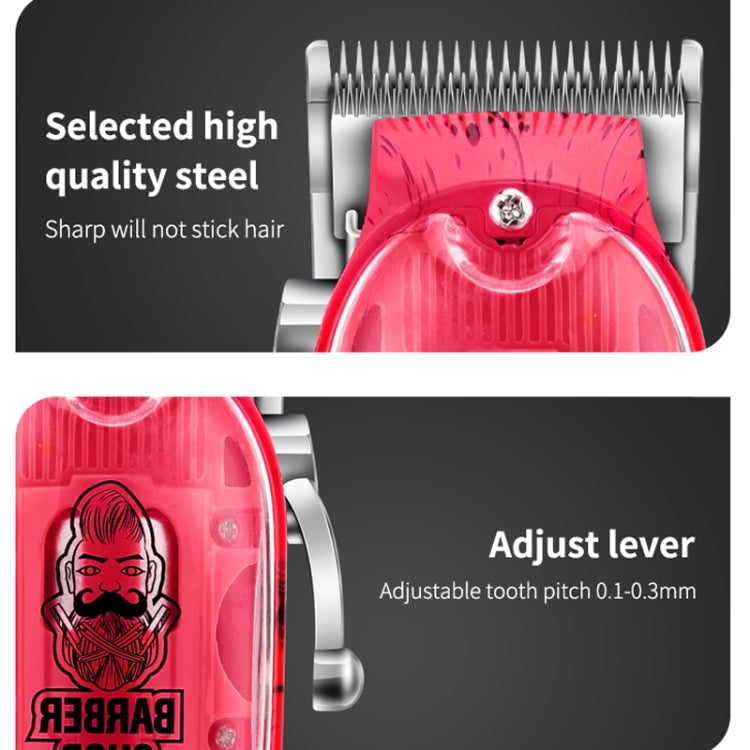 Haircutter Set Transparent Body Oil Head Electric Hair Clipper Men Home Electric Pusher(Earl Yellow) - Hair Trimmer by buy2fix | Online Shopping UK | buy2fix